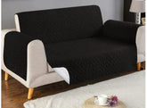 Ultrasonic Microfiber Quilted Sofa Cover-Black Color